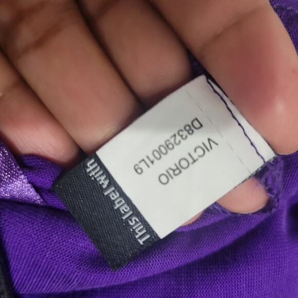 Diane Von Furstenberg Victorio Dress Purple Color Block DVF Silk Jersey Sheath 8 - Picture 13 of 13